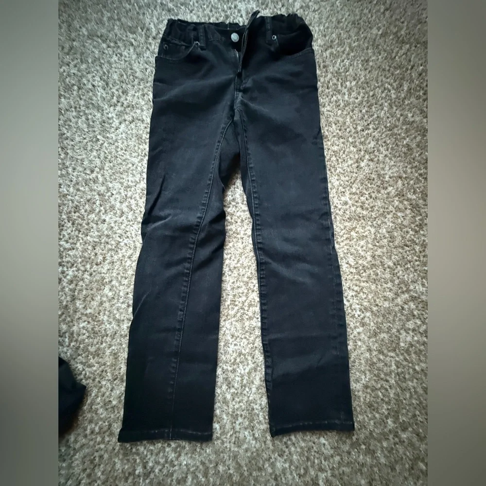 Gap youth black jeans size 10 adj waiste regular straight